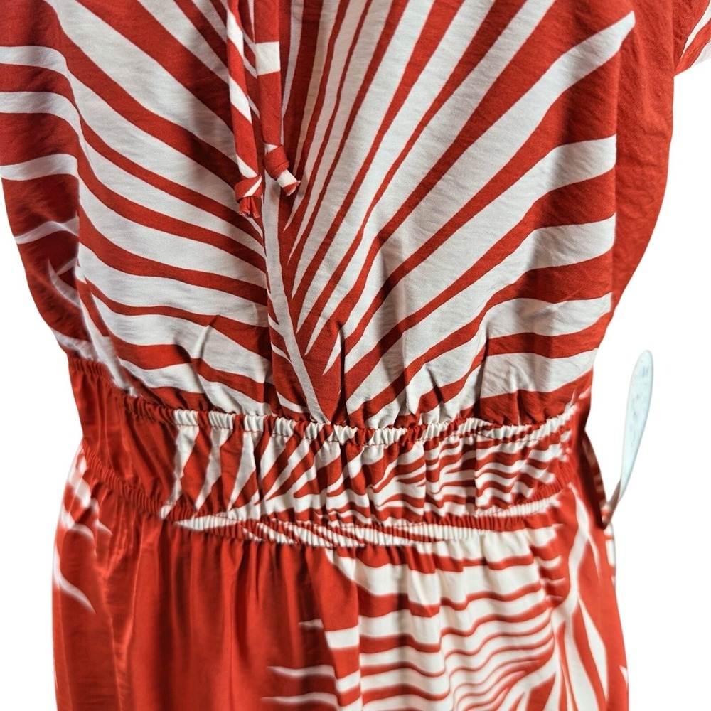 Naif Women's Orange & White Palm Print Flutter Sleeve Maxi Dress Size M NWT - Picture 4 of 8